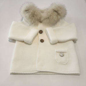 Parka de punto con cuello de pelo natural Pangasa