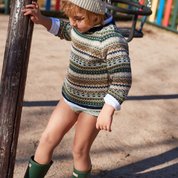 Conjunto camisa y pantalón niño musgo de La Martinica