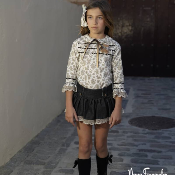 Conjunto falda short niña colección toscana de Noma Fernández