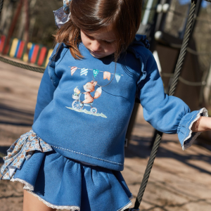 Conjunto sudadera niña felpa caracolinos La Martinica