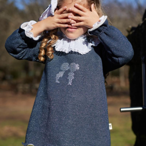 Vestido niña azul con tejido lunex de la Martinica