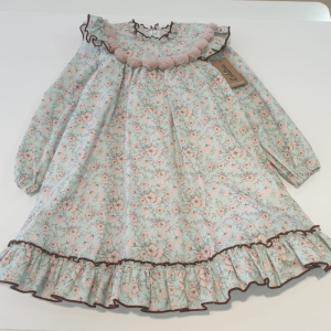 Vestido niña rosa pompones colección pastelito de Lolittos