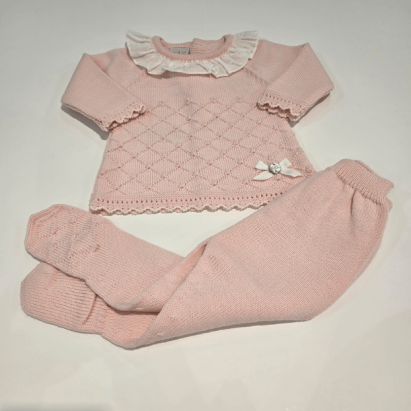 Conjunto jersey y polaina niña rosa Paz Rodríguez