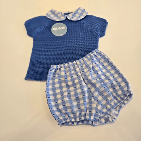 Conjunto de pantalón tela cuadritos niño Juliana verano