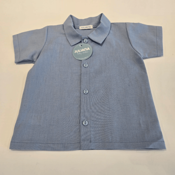 Conjunto niño camisa pantalón azul lino Juliana verano