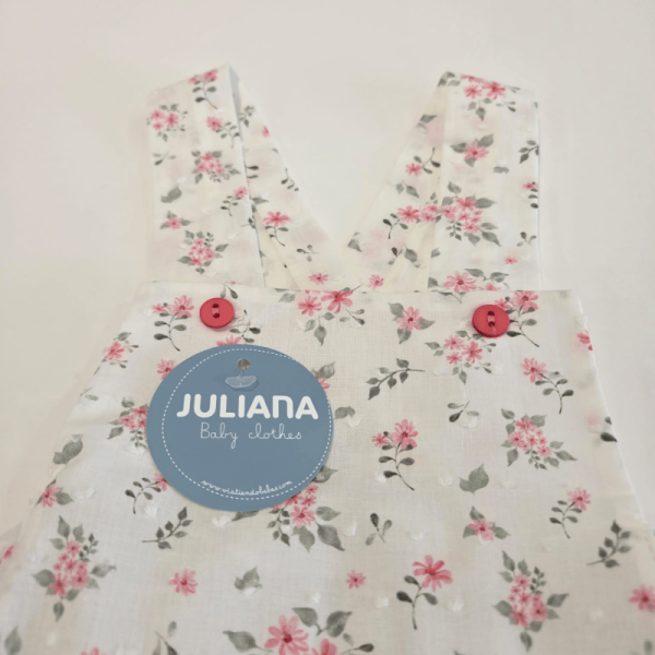 Peto fresa flores estampado y camisa niña Juliana verano